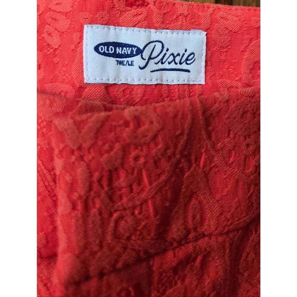 Old Navy Coral Pixie Textured Slim Pants Size 2 Straight Ankle - Picture 3 of 7